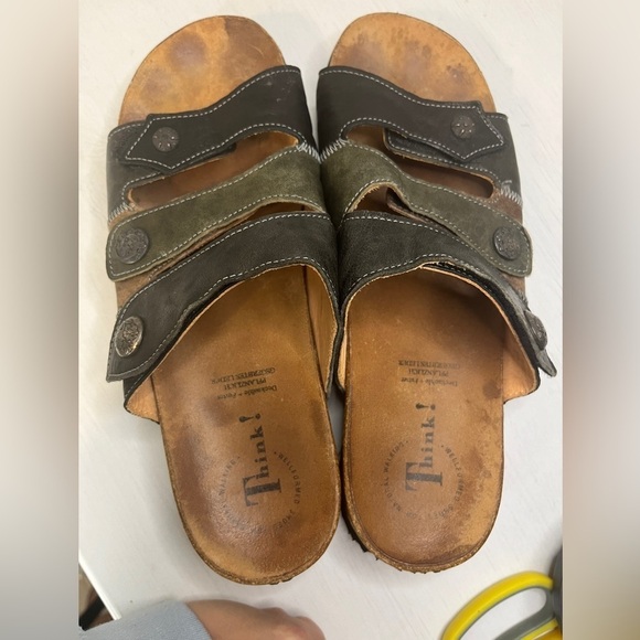 Think! Multi-Tone Leather Mizzi Mules / Slides EU42 US11 - Picture 10 of 10